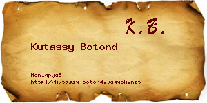 Kutassy Botond névjegykártya